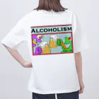 ゆうこの世界のAlcoholismバックデザイン オーバーサイズTシャツ