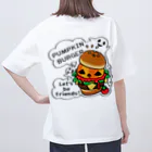 イラスト MONYAAT のバックプリント Gz かぼちゃバーガーA オーバーサイズTシャツ