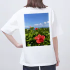 Ripples沖縄レジンアートの沖縄の海とハイビスカス Oversized T-Shirt