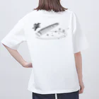 箏譜職人 織姫の箏と桜(文字入り) オーバーサイズTシャツ