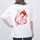 ムラサキノカマキリのピザジャンキー赤 オーバーサイズTシャツ