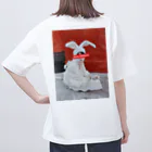 有栖川姫子の浅草のんびり白うさぎロゴVer. Oversized T-Shirt