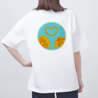 まろやか海の家の【両面デザイン】胸元シンプル/お背中からこんにちは！ オーバーサイズTシャツ