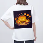 にょんのTシャツ屋さんのかぼちゃのランタンパーティー Oversized T-Shirt