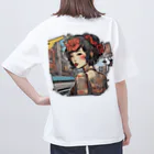 streetsnapの可愛いタトゥーだらけの女性、両面プリントTシャツ、期間限定 Oversized T-Shirt