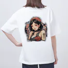 streetsnapの可愛いタトゥーだらけの女性、両面プリントTシャツ、期間限定 Oversized T-Shirt