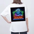 N SAUNA LOGOのネオン風サウナロゴ2 オーバーサイズTシャツ