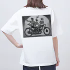 Skull sectionのドクロとバイク オーバーサイズTシャツ