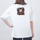 おだんきデザインの冬を楽しむキジトラさん Oversized T-Shirt
