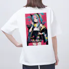 tokyo_citypopのkawaii 東京ガールアート　風船　着物　原宿 Oversized T-Shirt