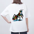 AREのカマキリくん【大人気の粗絵シリーズ】 オーバーサイズTシャツ