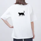 Teatime ティータイムの黒猫は見ていた　ねこ Oversized T-Shirt