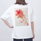 AQUAMETAVERSEのハイビスカスと花びらラフルール1859 Oversized T-Shirt