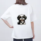 Shih Tzu Fanのシーズー（黒／白） オーバーサイズTシャツ