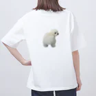 しらたま(ミニビション)のうんちんぐポーズ　シュール　Tシャツ　犬 オーバーサイズTシャツ