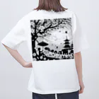 SAR0620の春の訪れを祝う切り絵アート オーバーサイズTシャツ