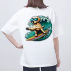 Surfing Dogの波乗りラブラドール オーバーサイズTシャツ