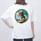 Surfing Dogの波乗りトイプードル オーバーサイズTシャツ