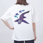 LalaHangeulのGhost Shark　ハングル版　バックプリント オーバーサイズTシャツ