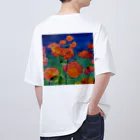 アトリエ　気ままにめろんぱんの着る絵画　薔薇　と　薔薇の微笑みグッズ オーバーサイズTシャツ