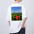 Ripples沖縄レジンアートの沖縄の海とハイビスカス Oversized T-Shirt