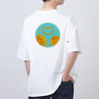 まろやか海の家の【両面デザイン】胸元シンプル/お背中からこんにちは！ オーバーサイズTシャツ