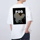 INULAVITAのPug silhouette Oversized T-Shirt