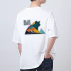 aokitaの【BLUE NORTH】ヤマネコデザイン「ぬーん」 Oversized T-Shirt