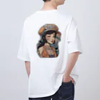 streetsnapの可愛いタトゥーだらけの女性、両面プリントTシャツ、期間限定 Oversized T-Shirt