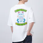 elmi_niikawaの三度の笹より猫が好き　背面版 Oversized T-Shirt