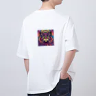 マヌル猫 Manul catのサイケなマヌル猫 オーバーサイズTシャツ