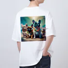 ChicCanvas Boutiqueの波乗り大好きフレンチブルドッグ オーバーサイズTシャツ