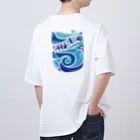 LUCHAの(バックプリント)DEEP BLUE オーバーサイズTシャツ