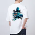 Flying boneの青《降り》龍 Oversized T-Shirt