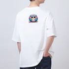 mame1103の虹色幸ふくろう オーバーサイズTシャツ