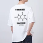 kg_shopの【★バック】尿酸値 [科学構造式] (文字ブラック) オーバーサイズTシャツ