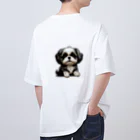 Shih Tzu Fanのシーズー（黒／白） オーバーサイズTシャツ