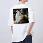 Creation CATの虹色CAT オーバーサイズTシャツ