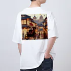 Tsuyokokoの昔の町並み オーバーサイズTシャツ