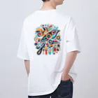 MU-SI-REのエスニックバード オーバーサイズTシャツ