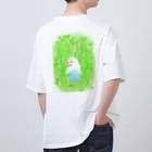 Lily bird（リリーバード）の豆苗まみれの白文鳥 オーバーサイズTシャツ