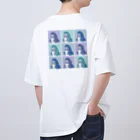 サメ わりとおもいの9匹のサメバックプリント オーバーサイズTシャツ