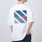 朝の庭のまどろみ〼(紺) Oversized T-Shirt