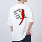 LalaHangeulのJAPANESE FIRE BELLY NEWT (アカハライモリ)　　バックプリント Oversized T-Shirt