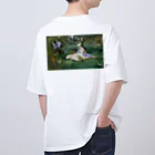 HermannStrasseのモネとグリーンイグアナ：バックプリント Oversized T-Shirt