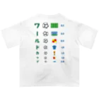 kg_shopの[☆両面] ワールドカップ【視力検査表パロディ】 オーバーサイズTシャツ