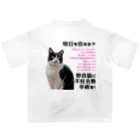 猫にゃんネットワーク府中の不妊去勢手術のお願い（中河原のワケちゃん） オーバーサイズTシャツ