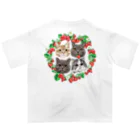 みきぞーん｜保護猫 ミッキー画伯と肉球とおともだちのchacha & hideyoshi & ieyasu & siebold ichigo オーバーサイズTシャツ