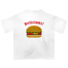 坂井暁子のハンバーガー002_backprint オーバーサイズTシャツ