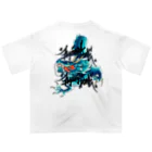 Flying boneの青《降り》龍 Oversized T-Shirt